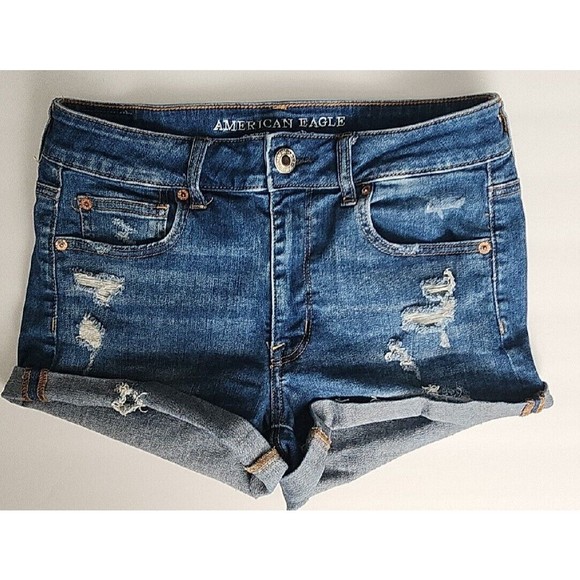 American Eagle Outfitters Pants - American Eagle Super Stretch Hi-Rise Shortie Jean Shorts size 8